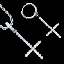 Load image into Gallery viewer, White &#39;Cross&#39; Necklace &amp; Earring Combo
