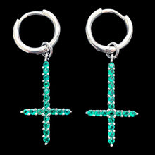 Load image into Gallery viewer, Green 'Cross' Earring
