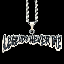 Load image into Gallery viewer, Black &#39;LEGENDS NEVER DIE&#39; Necklace
