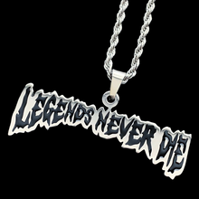 Load image into Gallery viewer, Black &#39;LEGENDS NEVER DIE&#39; Necklace
