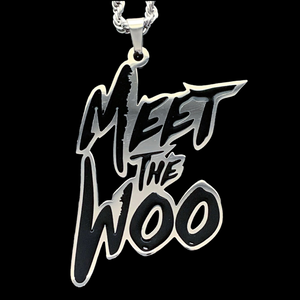 Black 'Meet the Woo' Necklace