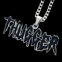 Load image into Gallery viewer, Black &#39;THUGGER&#39; Necklace
