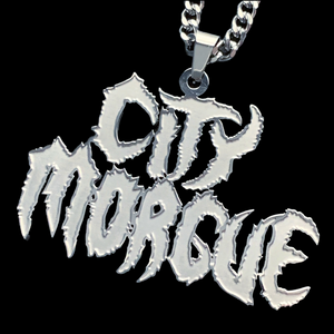 Etched 'CITY MORGUE' Necklace