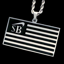 Load image into Gallery viewer, Black &#39;$B Flag&#39; Necklace
