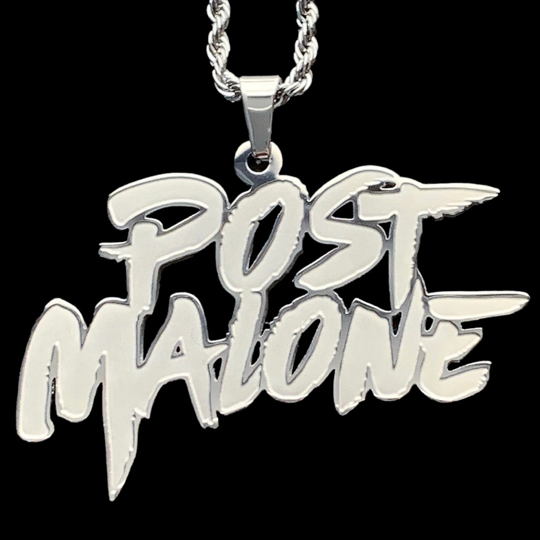 Etched 'Post Malone' Necklace