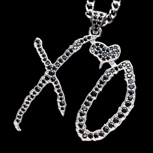 Iced Black 'XO' Necklace